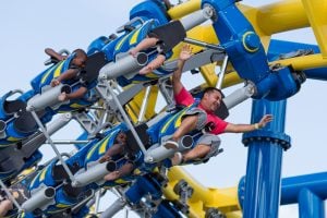Guests on Freedom Flyer Coaster